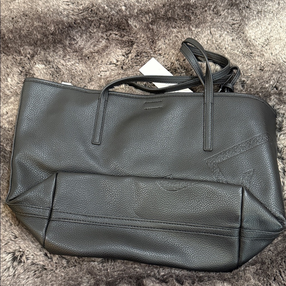 Calvin Klein Black and Gold Leather Handbag